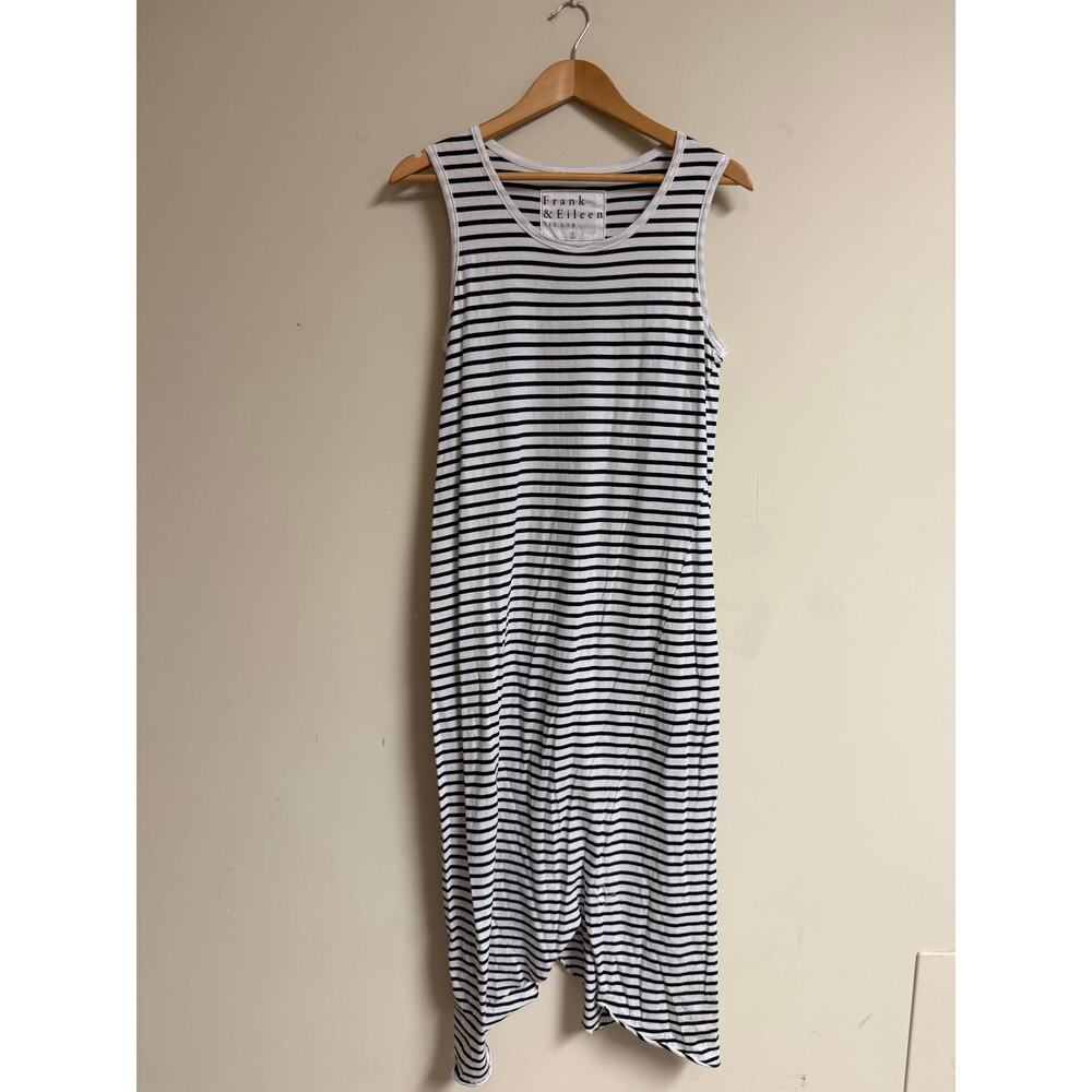 Frank & Eileen Cotton Navy and White Striped Tank Dress